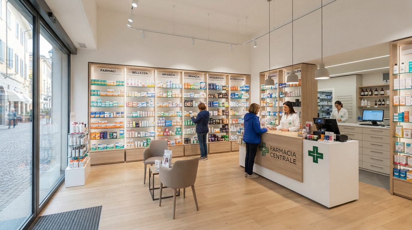 Interno di una farmacia moderna
